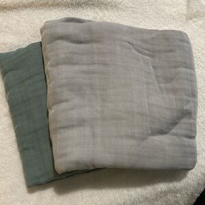 Gray and Green bamboo baby blankets